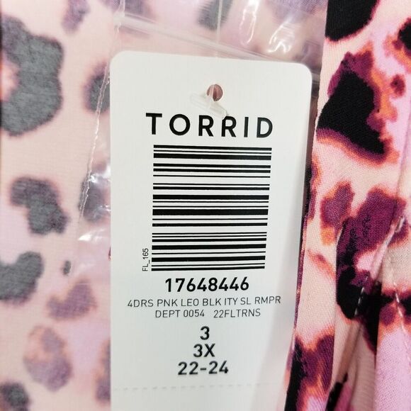 Torrid Women Plus Animal Print Romper Size 3X Pink Black Sleeveless - Picture 7 of 10